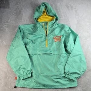 DUTCH BROS Mint Green 1/4 Hoodie Windbreaker Packable Retro Sz XS UNISEX
